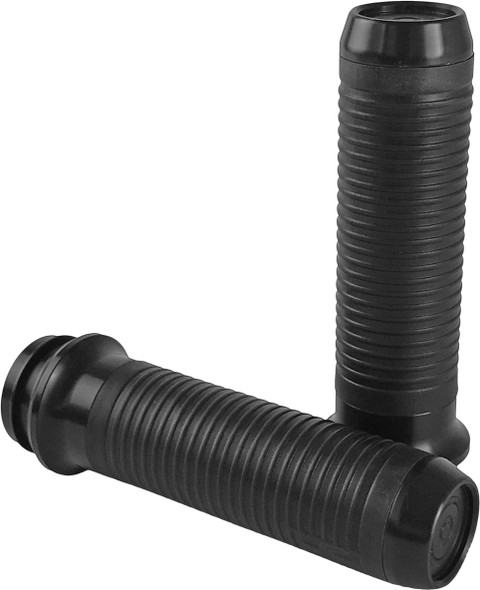 Brass Balls Leather Moto Grips Black/Black Ribbed Tbw Bb08-254