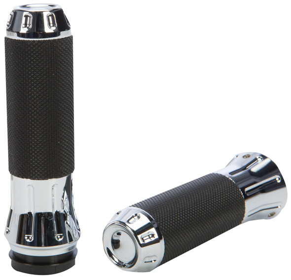 Harddrive Venom Grips Raw Cut F-B-W Chrome 354121