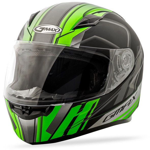 Gmax Ff-49 Full-Face Rogue Helmet Matte Black/Neon Green Lg G7493676 F.Tc-23