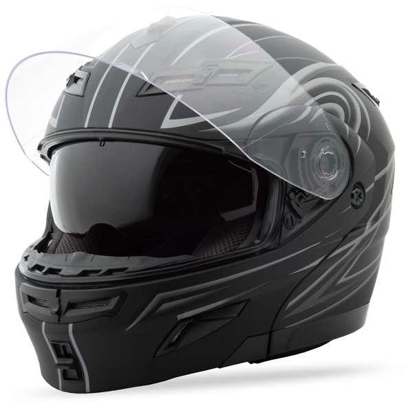 Gmax Gm-54 Modular Helmet Derk Matte Black/Silver Sm G1540394 F.Tc-12