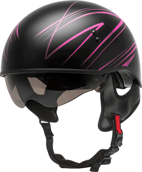 Gmax Hh-65 Half Helmet Torque Naked Matte Black/Pink Sm H1651344