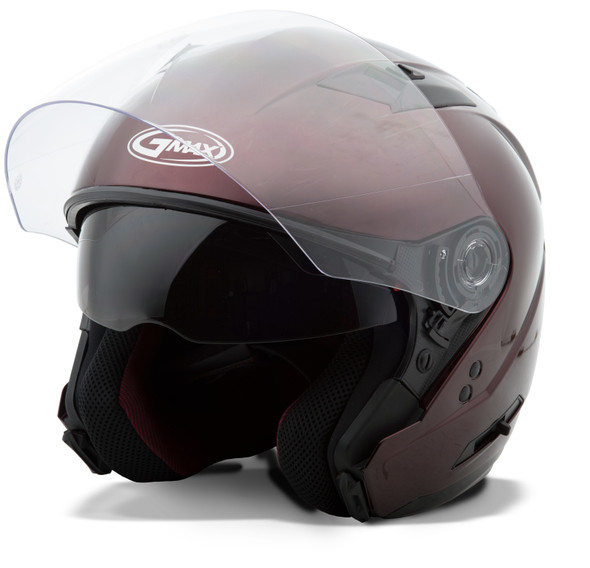 Gmax Of-77 Open-Face Helmet Wine Red Lg G3770106