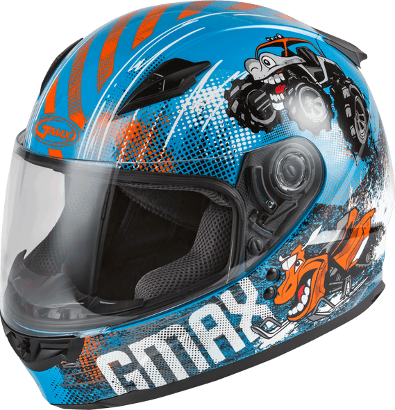 Gmax Youth Gm-49Y Beasts Full-Face Helmet Blue/Orange/Grey Ym G1498041