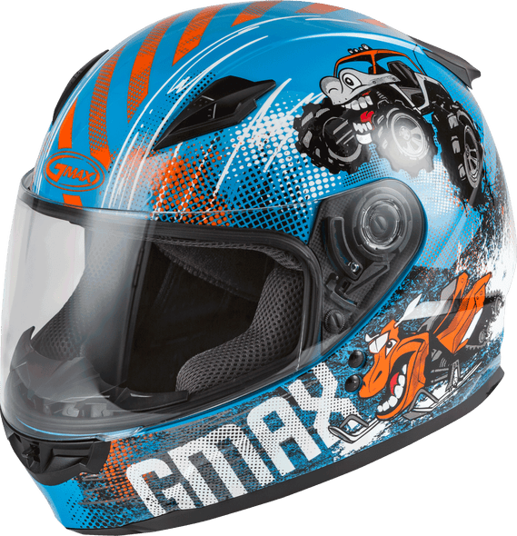 Gmax Youth Gm-49Y Beasts Full-Face Helmet Blue/Orange/Grey Ys G1498040