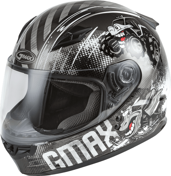 Gmax Youth Gm-49Y Beasts Full-Face Helmet Dark Silver/Black Ys G1498540