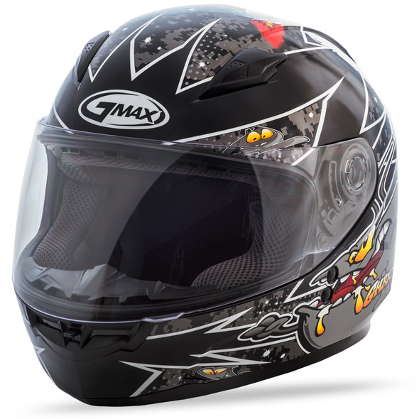 Gmax Youth Gm-49Y Full-Face Alien Helmet Black/Silver Ym G7496241 Tc-5