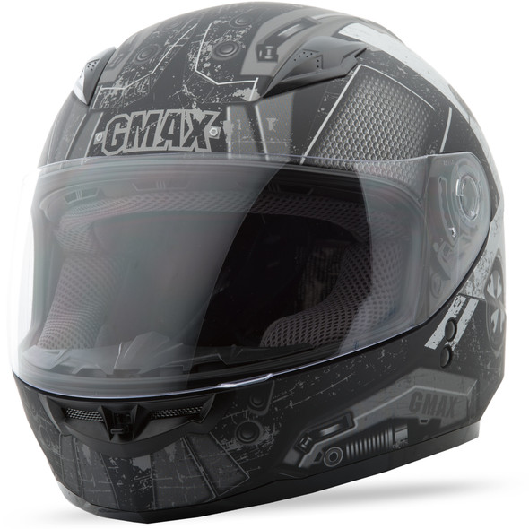 Gmax Youth Gm-49Y Full-Face Trooper Helmet Matte Blk/Wht/Silver Yl G7495452 Tc-17F
