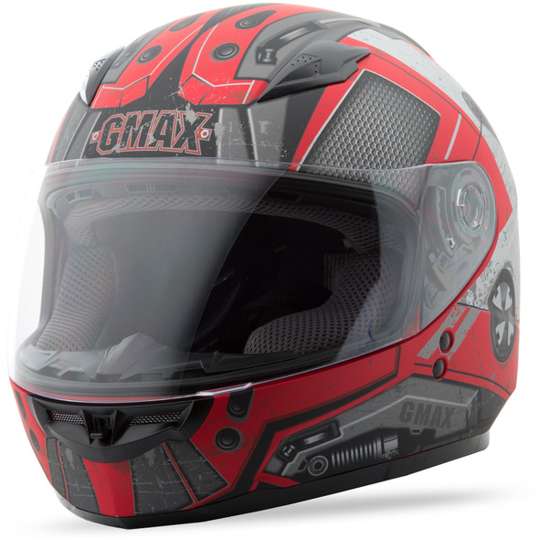 Gmax Youth Gm-49Y Full-Face Trooper Helmet Matte Red/Dark Sil Ym G7495201 Tc-1F