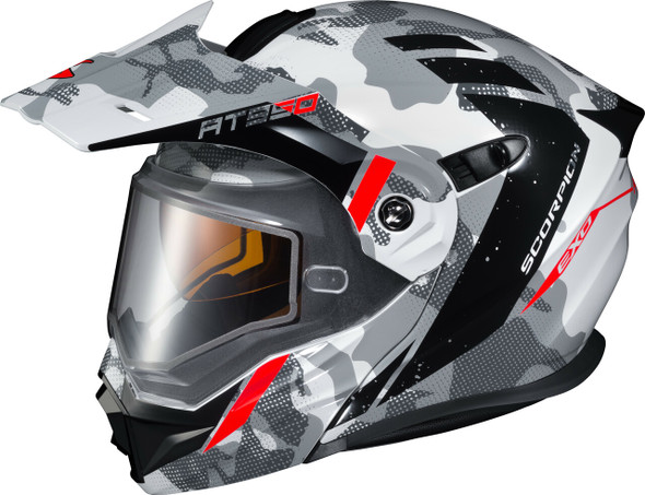 Scorpion Exo Exo-At950 Cold Weather Helmet Outrigger White/Grey Lg (Dual) 95-1625-Sd