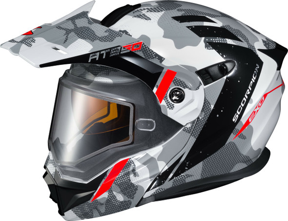 Scorpion Exo Exo-At950 Cold Weather Helmet Outrigger White/Grey Xs (Dual) 95-1622-Sd