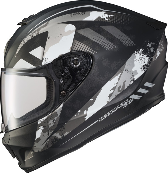 Scorpion Exo Exo-R420 Full-Face Helmet Distiller Matte Blk/Sil Lg 42-1515