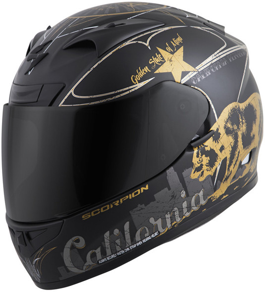 Scorpion Exo Exo-R710 Full-Face Helmet Golden State Black/Gold Sm 71-3103