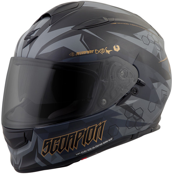 Scorpion Exo Exo-T510 Full-Face Helmet Cipher Black/Gold Lg T51-1225