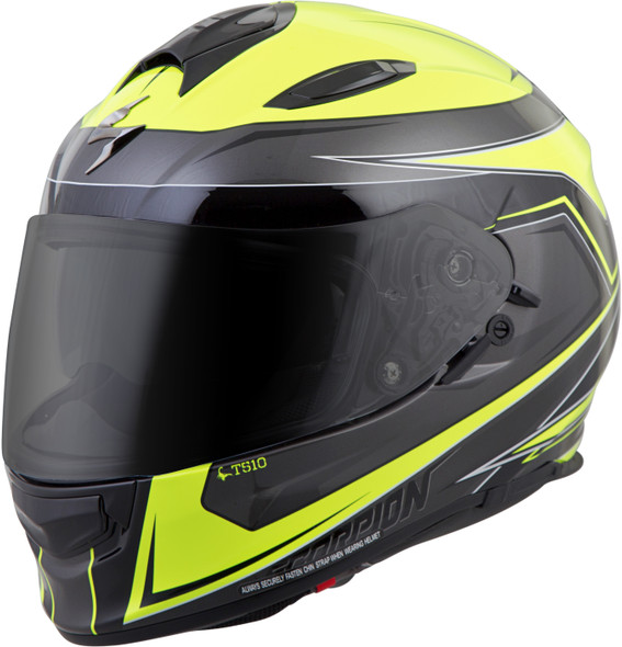 Scorpion Exo Exo-T510 Full-Face Helmet Tarmac Neon/Black Lg T51-1015