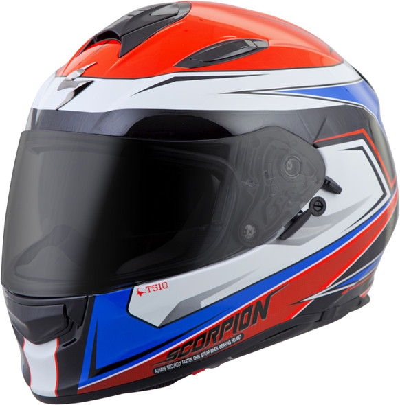 Scorpion Exo Exo-T510 Full-Face Helmet Tarmac Red/Blue Md T51-1034