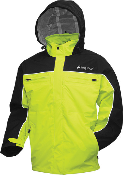 Frogg Toggs Pilot Cruiser Jacket Black/Hi-Vis Green M Pfc63131-148Md