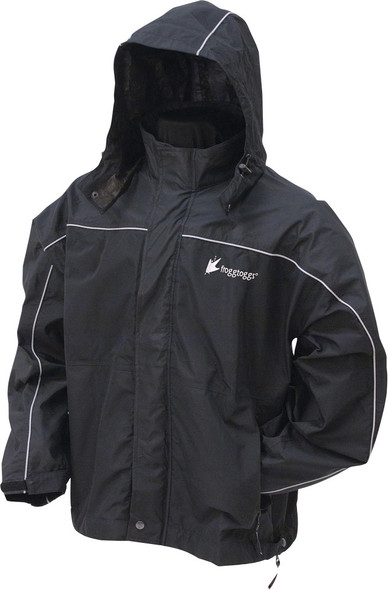 Frogg Toggs Toadz Highway Rain Jacket Black/Silver Lg Nth65125-01Lg