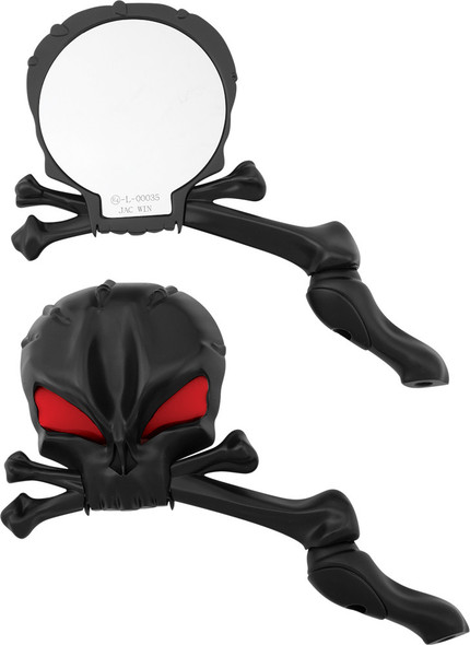 Harddrive Skull Head Mirror Set Black M60-6355B