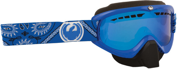 Dragon Mdx Goggle Blue Paisley W/Blue Ion. Lens 722-1723