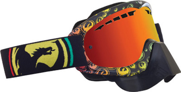 Dragon Mdx Snow Goggle Rasta Icon W/Red Ion Lens 722-1542