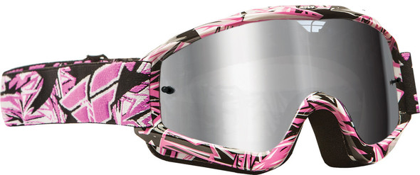 Fly Racing Zone Pro Youth Goggle Pink W/ Chrome/Smoke Lens 37-2272