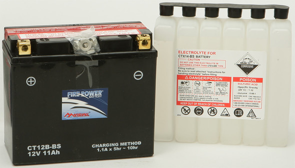 Marshalls Battery Maint Free Ct12B -Bs Fire Power Ct12B-Bs~Mar