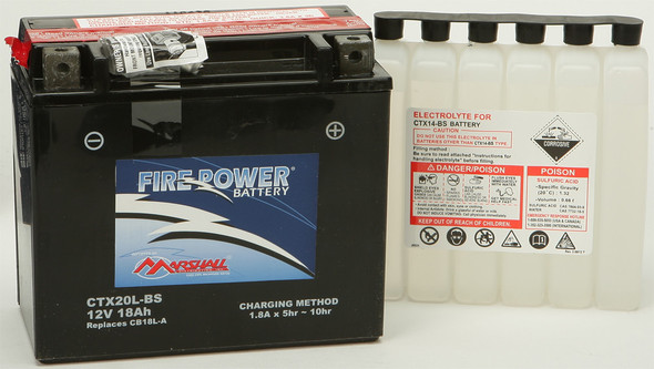 Marshalls Battery Maint Free Ctx20 L-Bs Fire Power Ctx20L-Bs~Mar