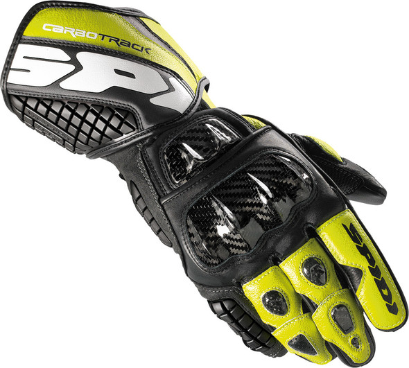 Spidi Carbo Track Leather Gloves Black/Yellow S A134-494-S