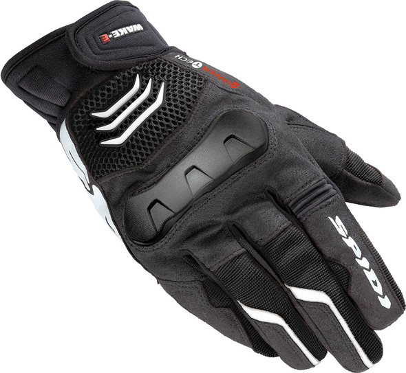 Spidi Wake-E Tex Gloves Black/White 2X B43-011-2X