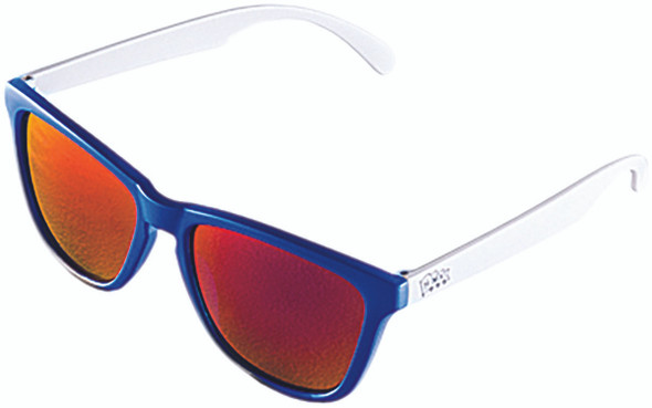 Hmk Crow Sunglasses Blue/White W/Revo Black/Red Lens Hm5Crowbl
