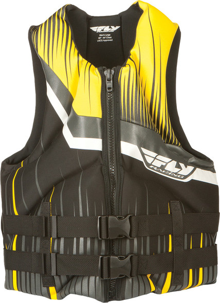 Fly Racing Neoprene Life Vest Black/Yellow 2X 142424-300-060-14