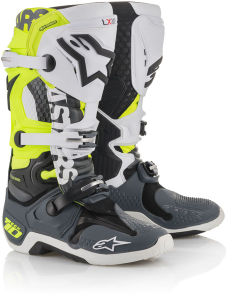 Alpinestars Angel Tech 10 Boots Flo. Yellow/Grey/Black Sz 08 2010014-510-8
