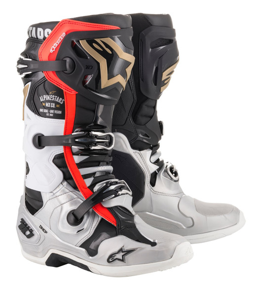 Alpinestars Battle Born Tech 10 Boots Black/Silver/Gold Sz 11 2010019-1159-11