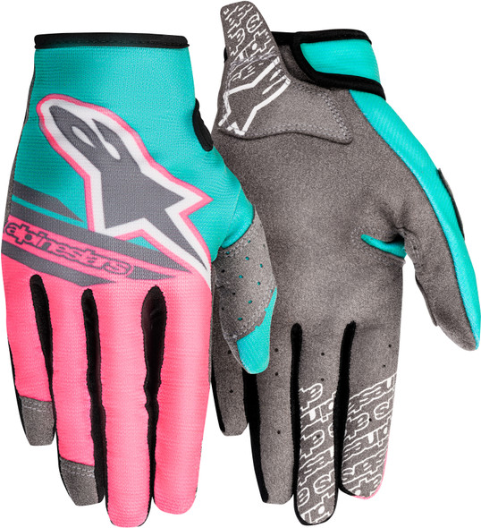 Alpinestars Radar Indy Vice Gloves Grey/Pink/Turquoise Lg 3561818-9397-L