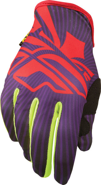 Fly Racing Lite Gloves Purple/Red/Yellow Sz 8 366-01808