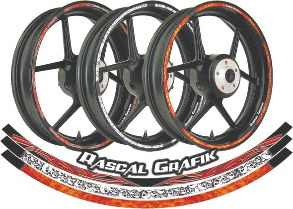 Rascal Grafik Wheel Stripe Kit Racing Flame 17" Ra36906