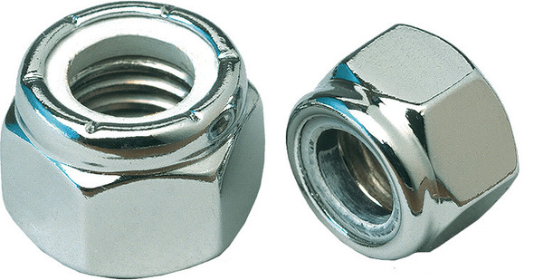 Cy-Chrome 1/4"-28 Lock Nuts Chrome Sae 2/Pk Mcs327