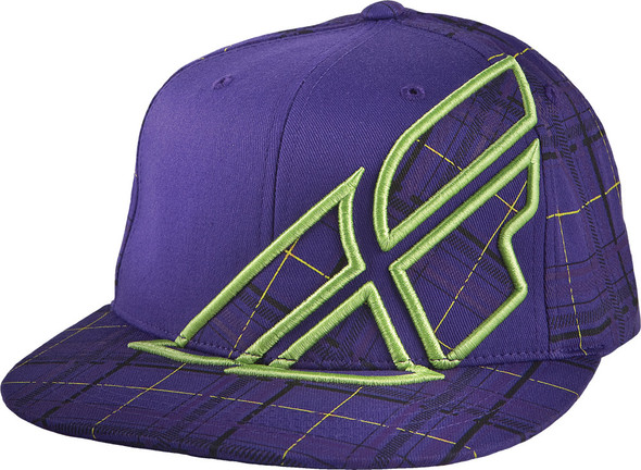 Fly Racing Plaid F-Wing Hat Purple Youth 351-0018Y