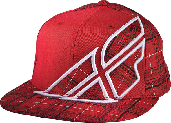 Fly Racing Plaid F-Wing Hat Red L/X 351-0012L