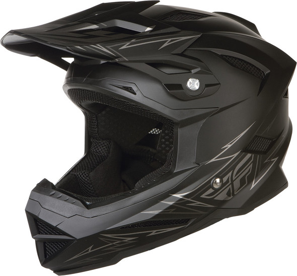 Fly Racing Default Helmet Matte Black/Silver Ym 73-9150Ym