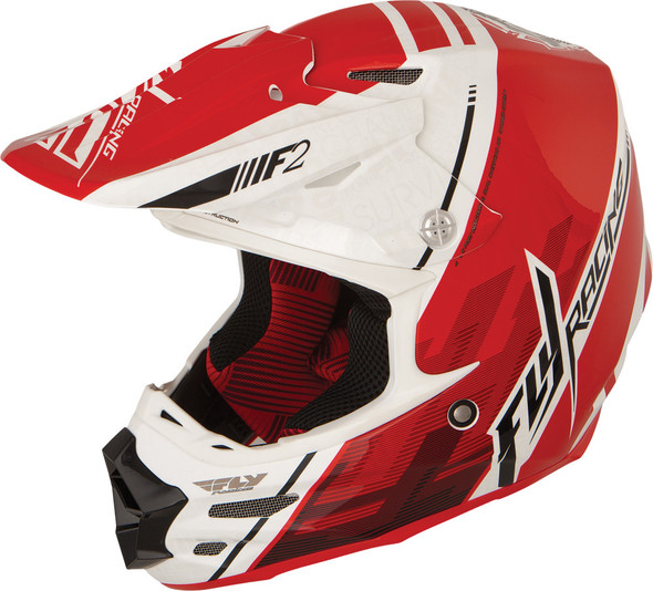 Fly Racing F2 Carbon Canard Helmet White/Red/Black L 73-4092L