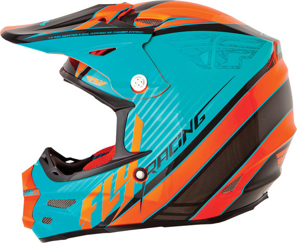 Fly Racing F2 Carbon Fastback Helmet Teal/Orange/Black S 73-4115S