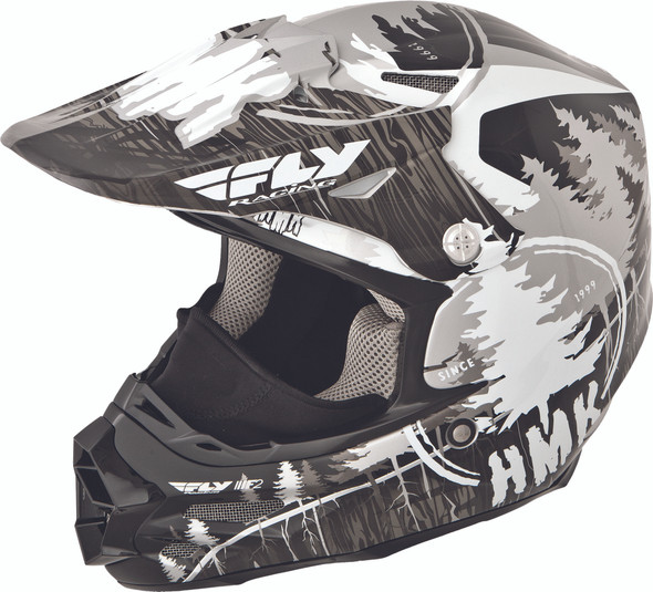 Fly Racing F2 Carbon Hmk Pro Stamp Helmet Black/White 2X 73-49212X