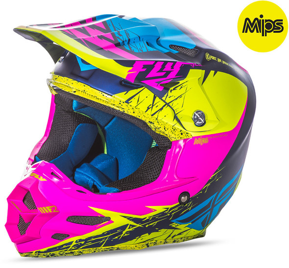 Fly Racing F2 Retrospec Helmet Matte Hi-Vis/Pink Xs 73-4229Xs