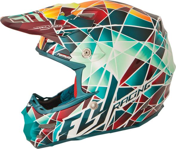 Fly Racing Formula Facet Helmet Teal/Orange/Yellow L 73-4104L