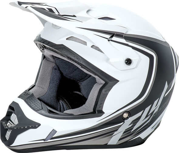 Fly Racing Kinetic Fullspeed Helmet Matte White/Black Ys 73-3371Ys