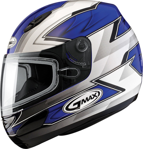 Gmax Gm-48S Helmet Razor Blue/White/Silver X G6481317 Tc-2
