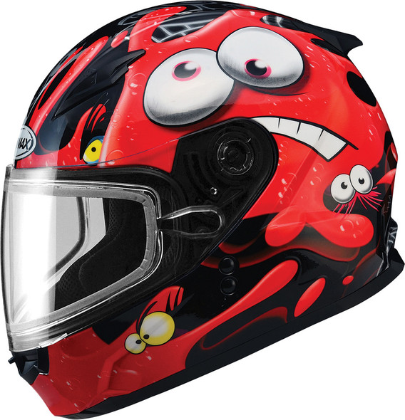 Gmax Gm-49Y Snow Helmet Slimed Black/Red Yl G2491202 Tc-1