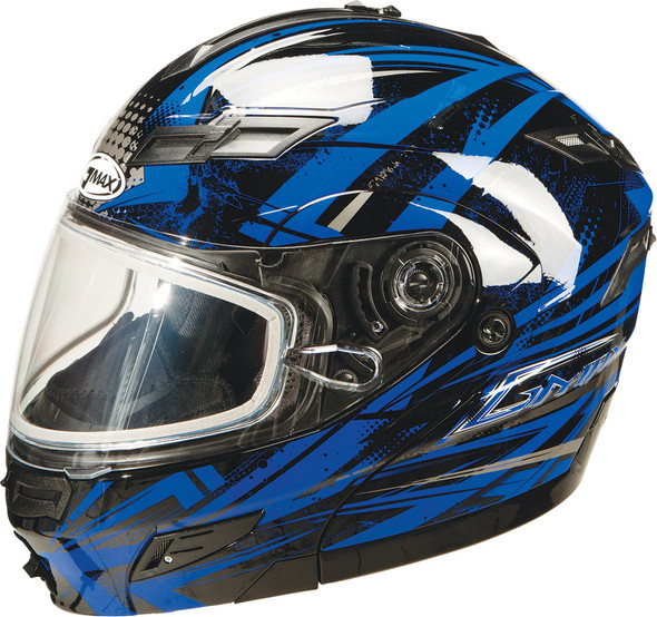 Gmax Gm-54S Modular Helmet Black/Blue/Silver X G2544217 Tc-2