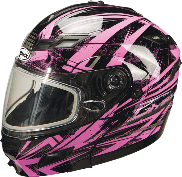 Gmax Gm-54S Modular Snow Helmet Black/Pink/Silver Xs G2544403 Tc-14